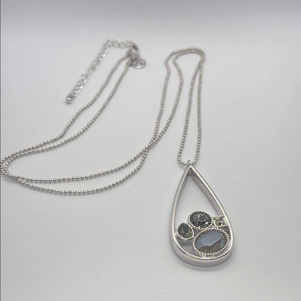 Touchstone Crystal Inside Scoop Pendant Necklace